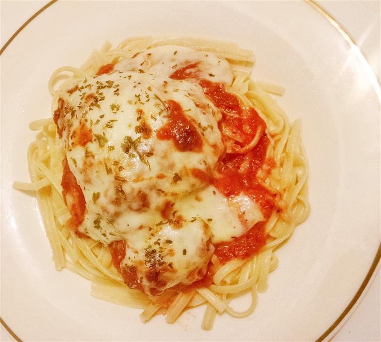 Chicken Parmigiana with Linguine Recipe